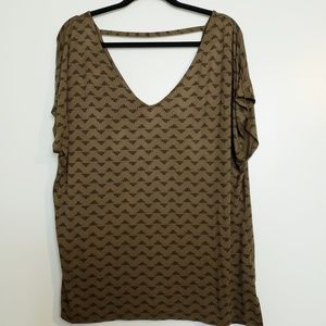 Old Navy Olive Patterned Slouch Shirt